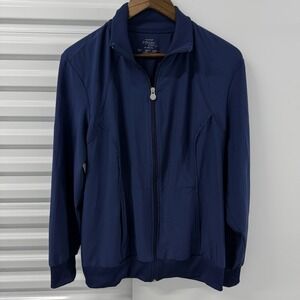 Cherokee Infinity Scrub Jacket XL Navy Blue Zip Front Nurse Warm Up